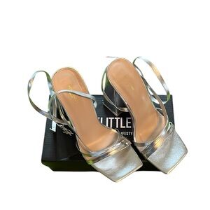 Pretty Little Thing chrome heels